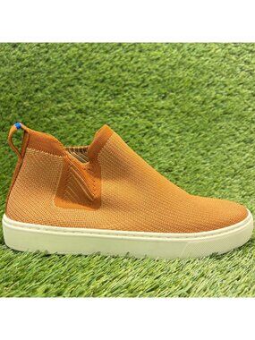Rothy's The Chelsea Womens Size 7.5 Fawn Amber Brown Knit Pull On Ankle Boots